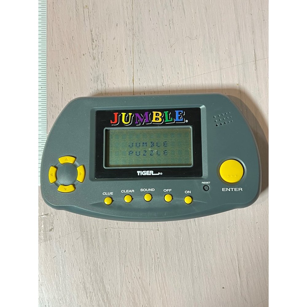 Word Jumble Electronic Word Puzzle Tiger Handheld 2 Games  Vtg 1998 Tested Worki